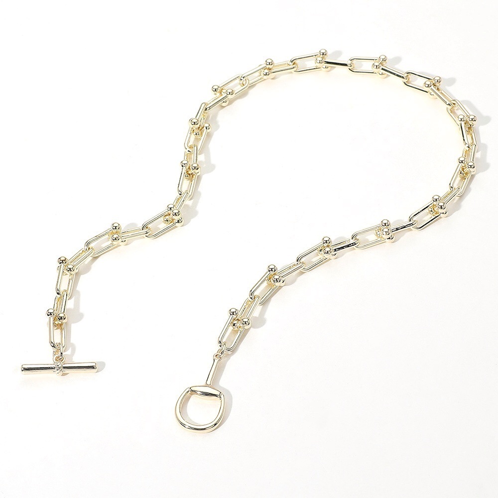 14KGP  Hardware Chain Necklace T Bar Closure